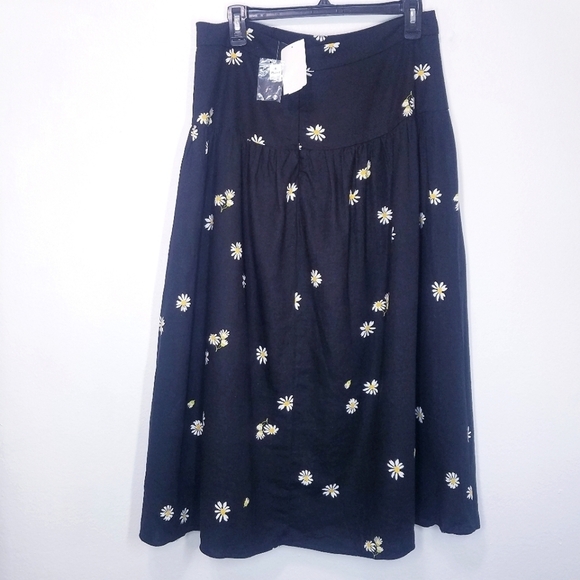 NEW Madewell‎ | Daisy Print Flare Skirt, size 10 - Picture 4 of 10